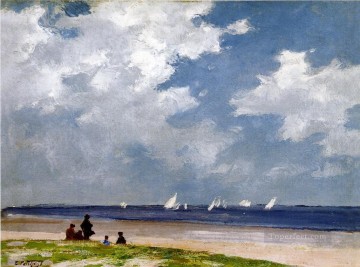 Impresionista Arte - Veleros en la playa impresionista de Far Rockaway Edward Henry Potthast